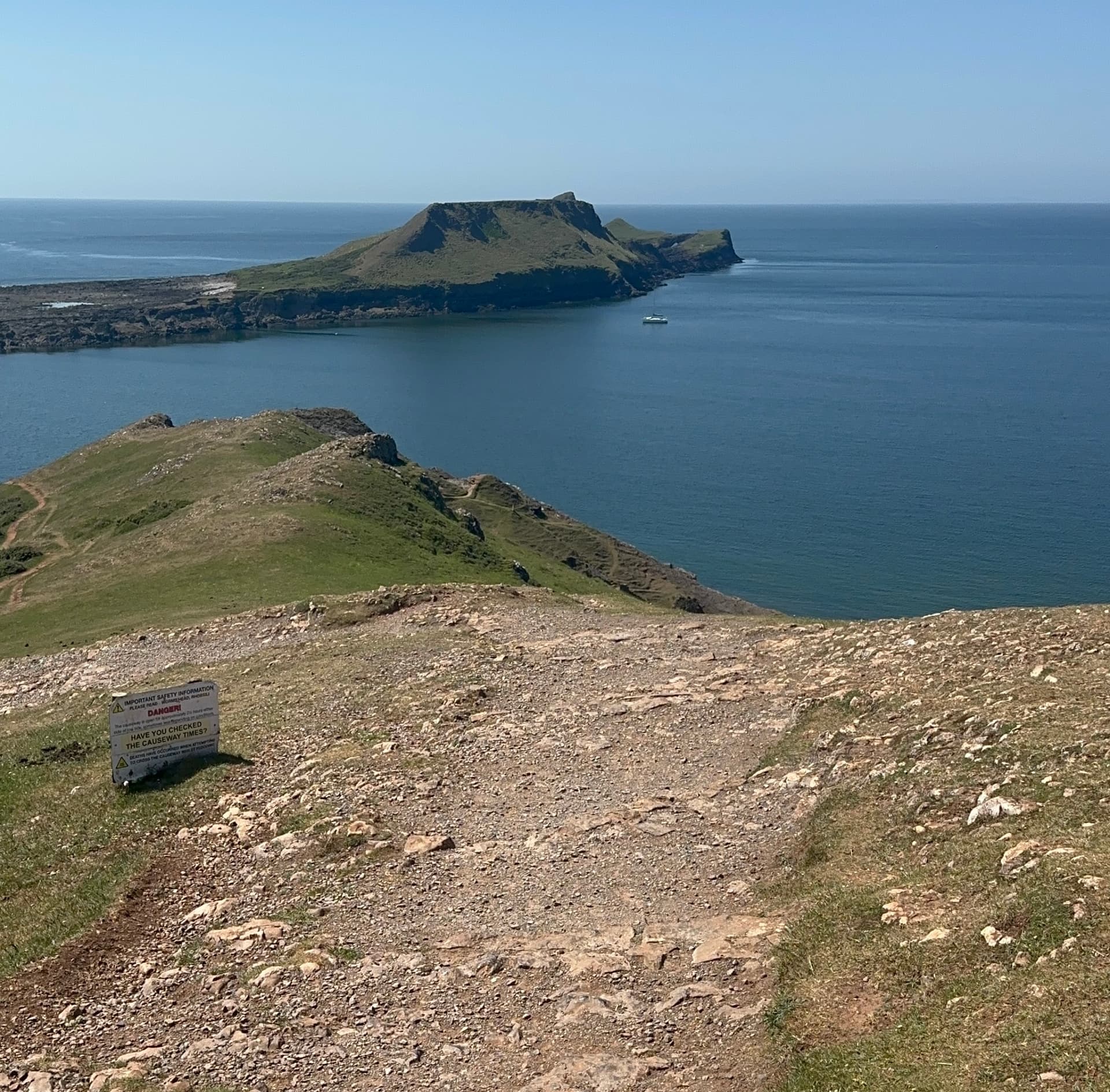 Cliffs and cove on Worm's Head